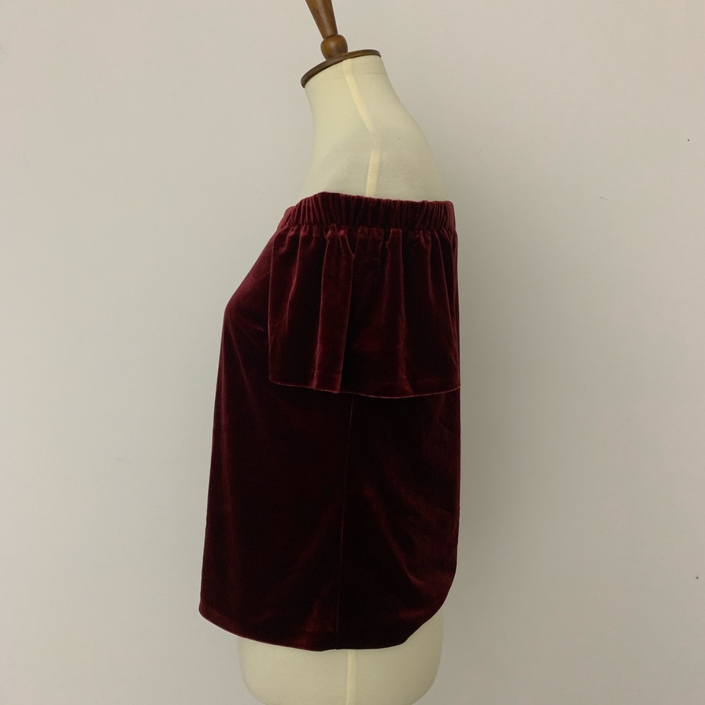 White House Black Market Velour Maroon Shoulder - Picture 2 of 6